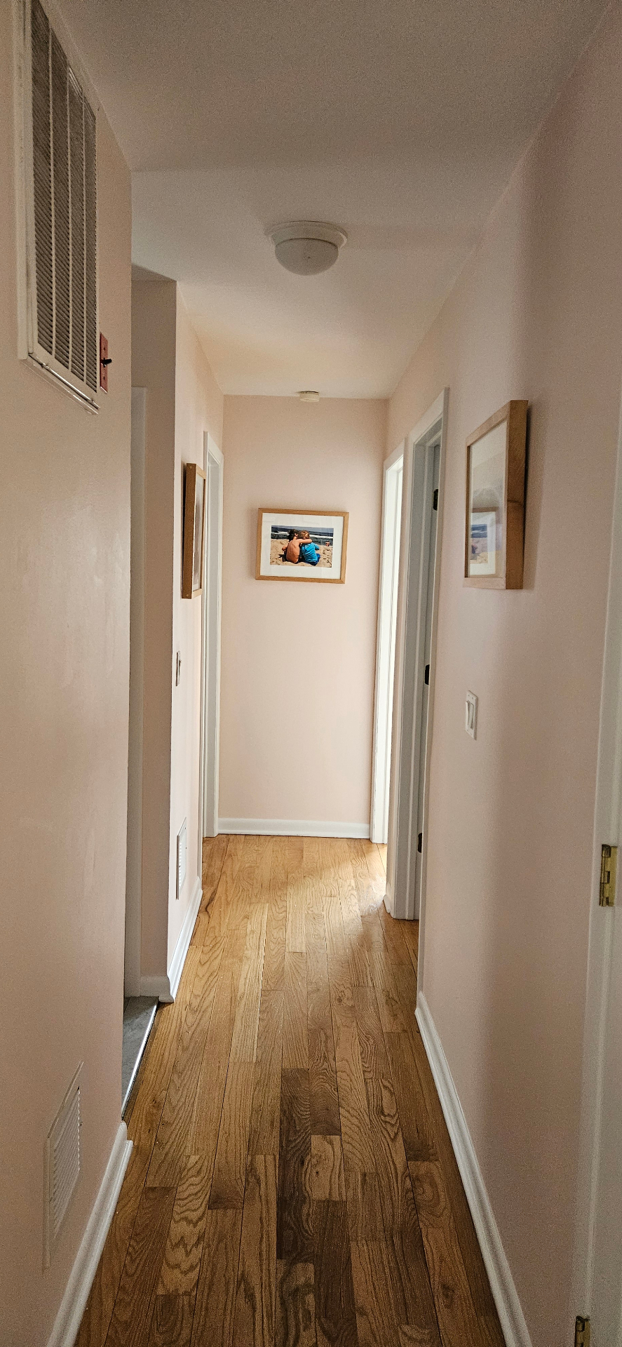 Hallway in soft blush